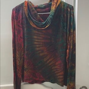 Tie-dye Cowl neck long sleeve 🤙
